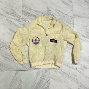 vintage 60s navy windbreaker with patches